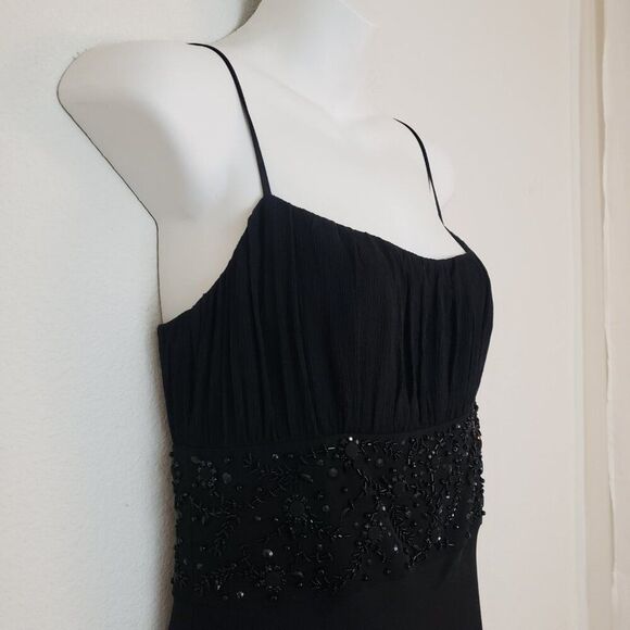 Ann Taylor Vintage Dress 6 Black Silk Beaded Elegant Formal Dark Fairy Whimsy - Picture 6 of 12